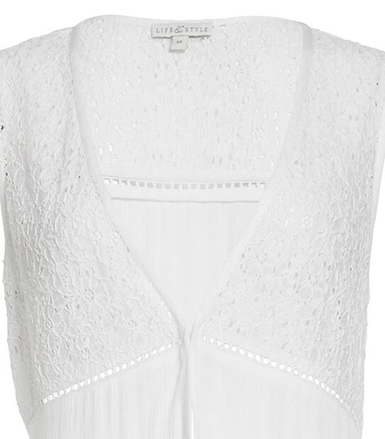 Life & Style Longline Top - White
