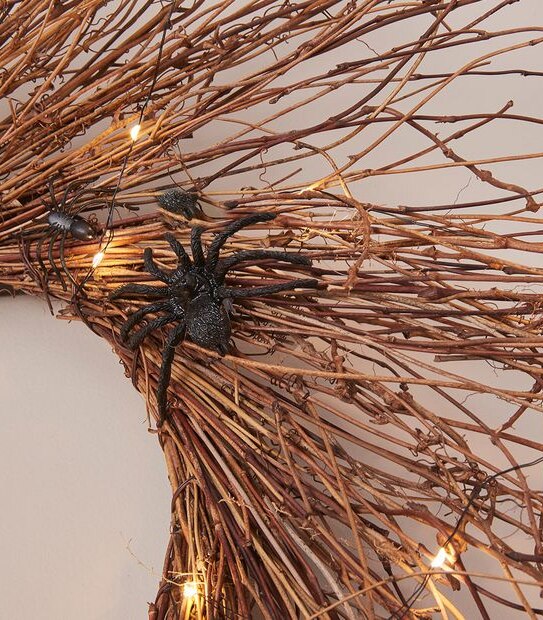 Halloween Rattan LED Wreath