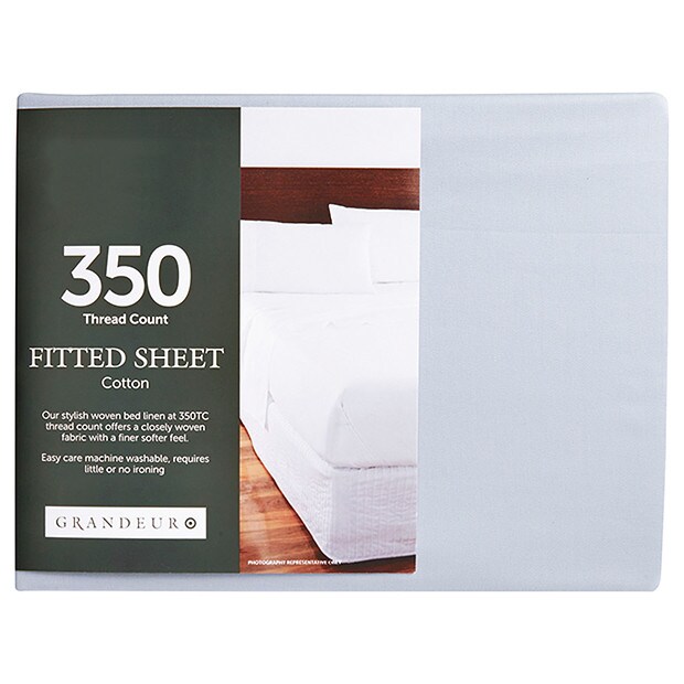 Grandeur 350 Thread Count Fitted Sheets - Blue