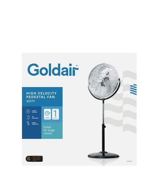 Goldair 45cm High Velocity Pedestal Fan GCHV200