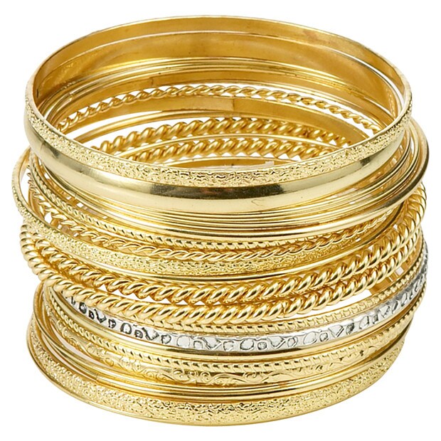 Women's Gold Look Bangle Set Women's Gold Look Bangle Set