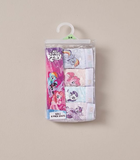 4 Pack My Little Pony Briefs