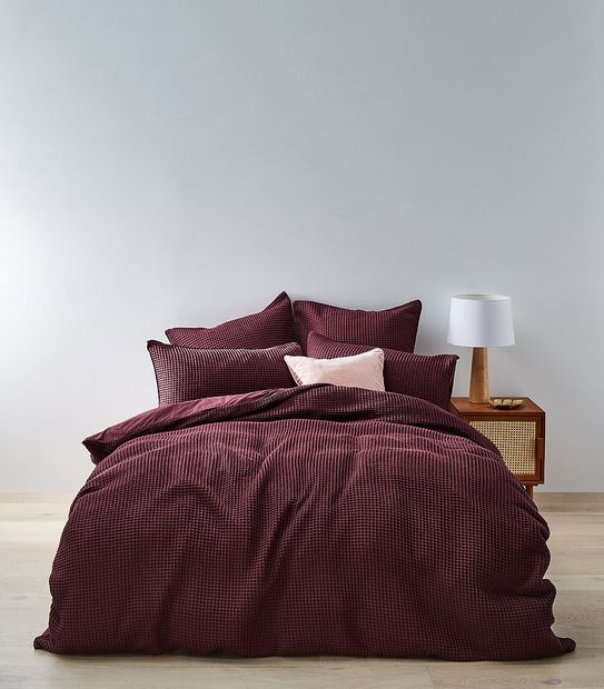 Warner Textured Quilt Cover Set - Purple