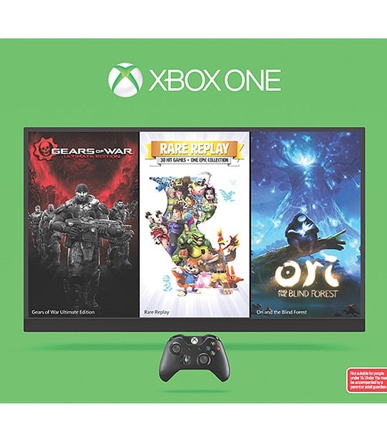 Xbox One 1TB Console - 3 Games Bundle (Gears of War: Ultimate Edition +  Rare Replay + Ori and the Blind Forest)