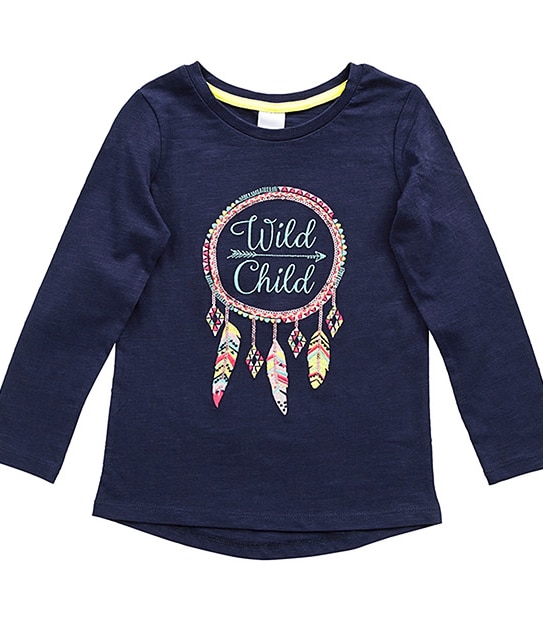 Long Sleeve Embroidered Dream Catcher T-Shirt
