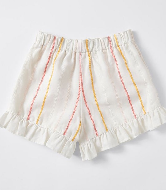 Linen Blend Embroidered Short 