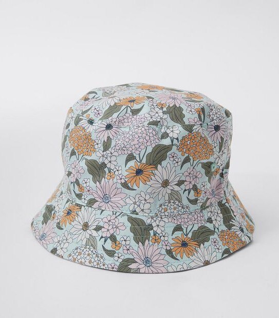 Kids Vintage Flower Reversible Bucket Hat
