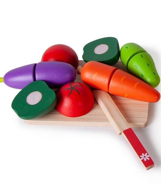 Wooden Vegetable Cutting Playset