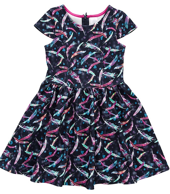 Feather Print Party Dress 1 of 3
