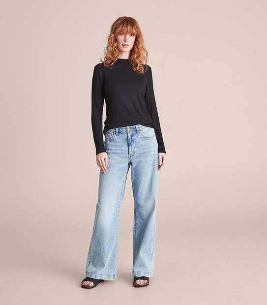 Mock Neck Rib Skivvy