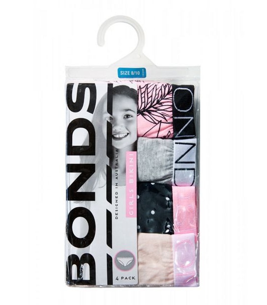 Bonds Girls Bikini Briefs 4 Pack