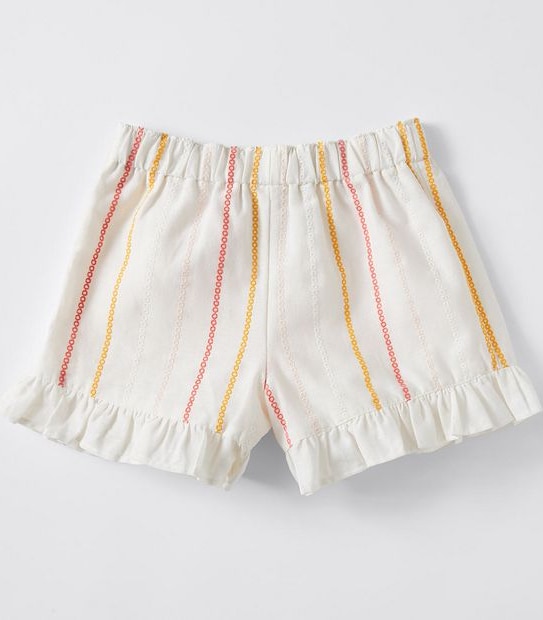 Linen Blend Embroidered Short 