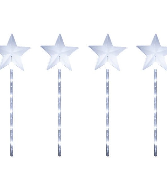 4 Piece LED Acrylic Star Solar Garden Lights