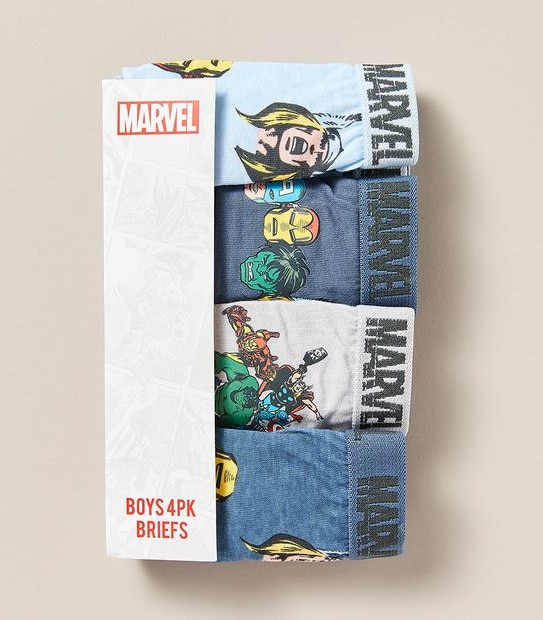 4 Pack Marvel Superhero Briefs