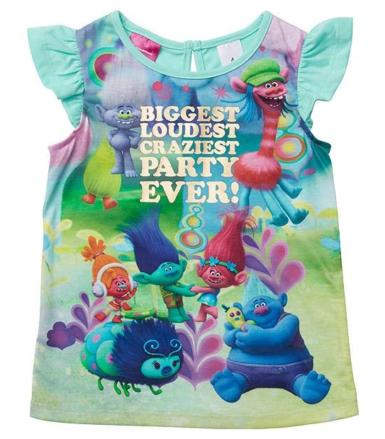  Trolls Party Flutter Sleeve T-Shirt