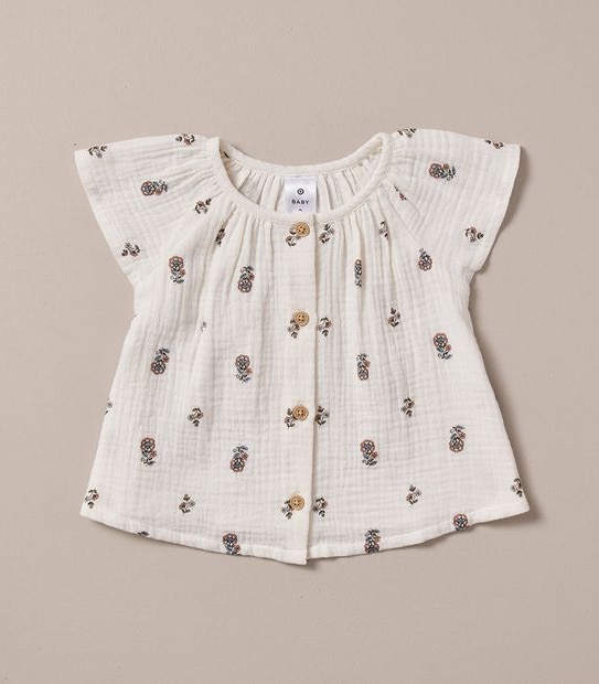 Baby Muslin Floral Blouse 2 of 5