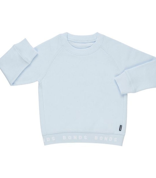 Bonds Logo Fleece Pullover Jumper - Light Blue
