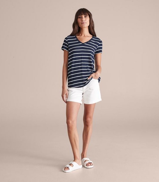 Modal/Elastane V-Neck T-Shirt 2 of 6