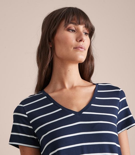 Modal/Elastane V-Neck T-Shirt | Target Australia