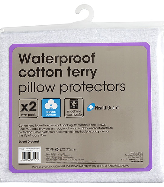 2 Pack Terry Waterproof Pillow Protector