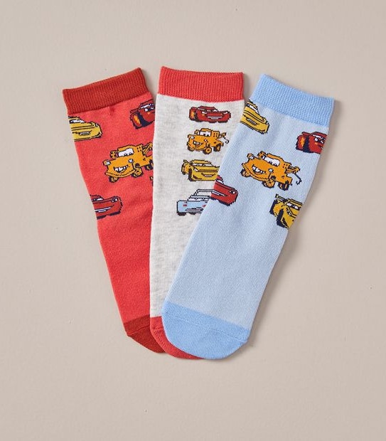 3 Pack Disney Cars Crew Cut Socks