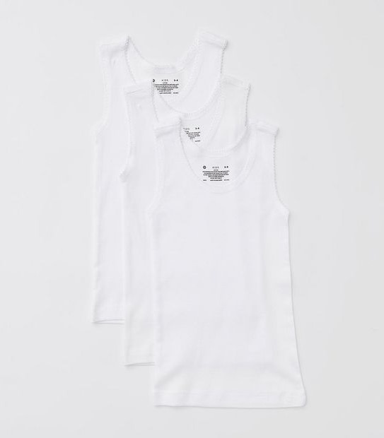 3 Pack Organic Cotton Girls Vests