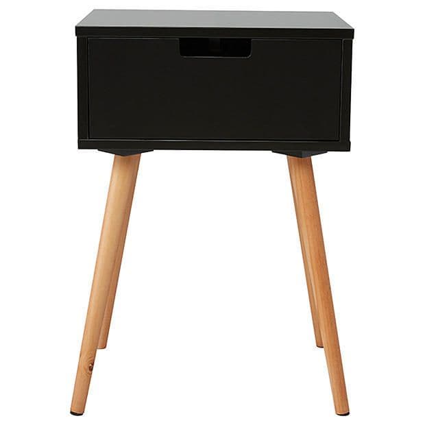 Side Table With Drawer - Black