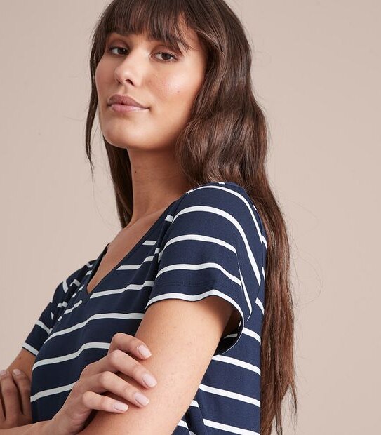 Modal/Elastane V-Neck T-Shirt 6 of 6