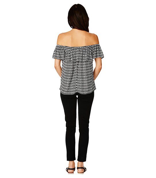 Off the Shoulder Top - Mono Print 2 of 5