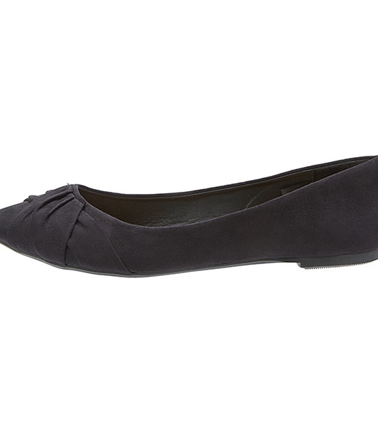 Laura Pointed Toe Flats - Black