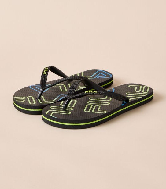 Fila Kids Trapini Thongs - Black/Green