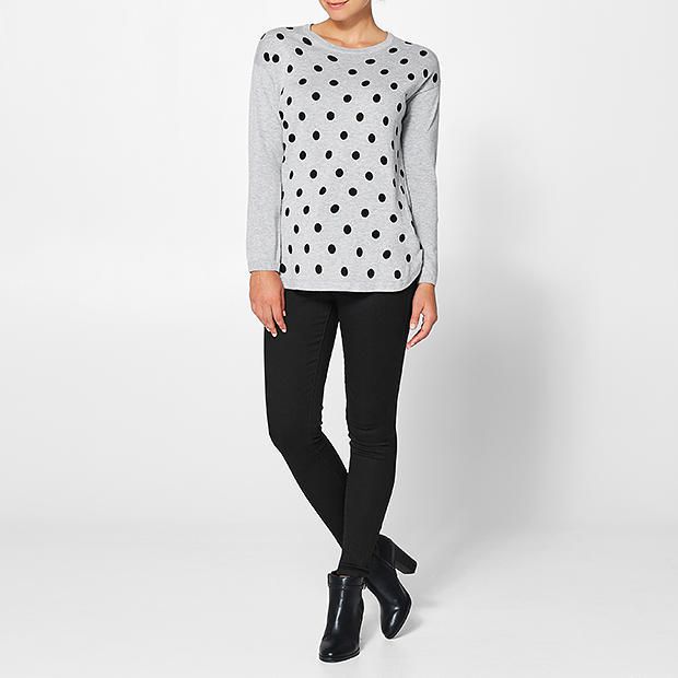 Polka Dot Jumper Grey Target Australia