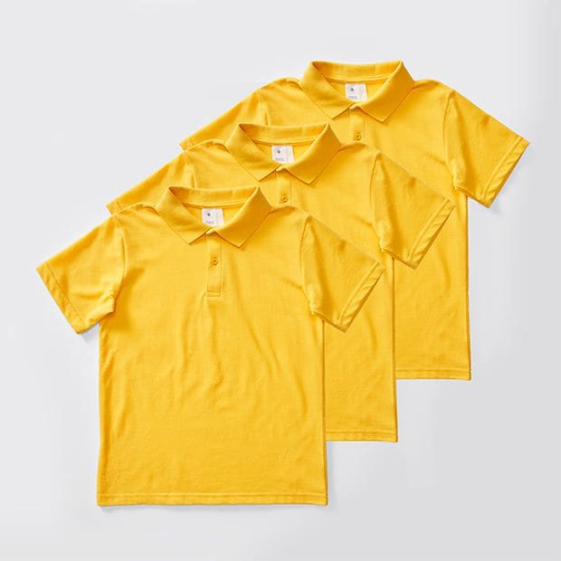 yellow school polo t shirts