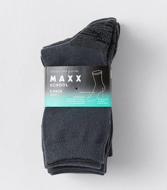 5 Pack Maxx Elevated Crew School Socks