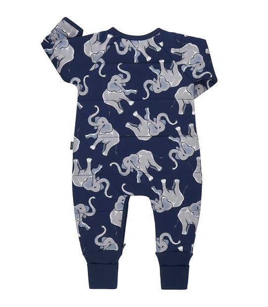 Bonds Padded Zippy Wondersuit - Navy Blue Elephants