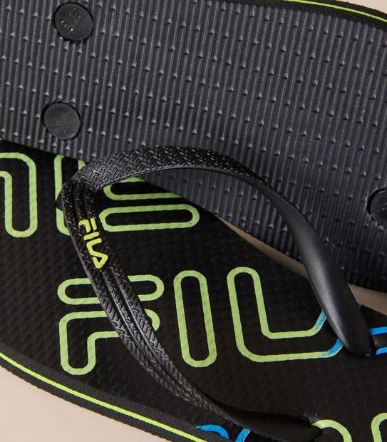 Fila Kids Trapini Thongs - Black/Green