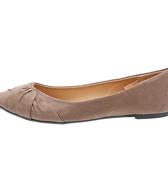 Laura Pointed Toe Flats - Taupe