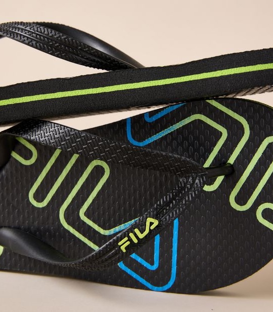 Fila Kids Trapini Thongs - Black/Green
