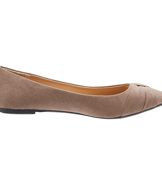 Laura Pointed Toe Flats - Taupe