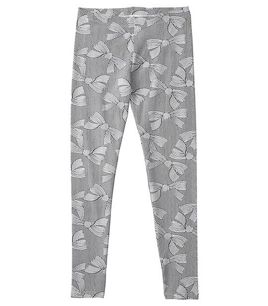Girls' Full Length Bow Print Leggings