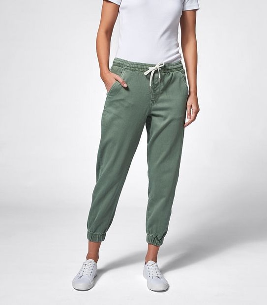 Wonder Denim Jogger Pants - Khaki Green