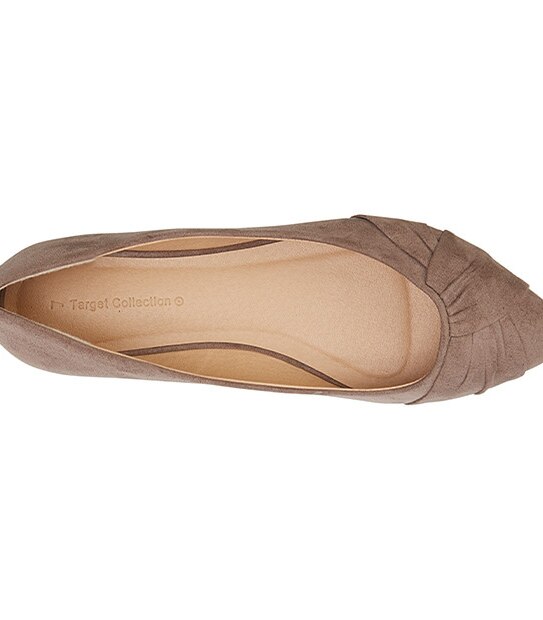 Laura Pointed Toe Flats - Taupe