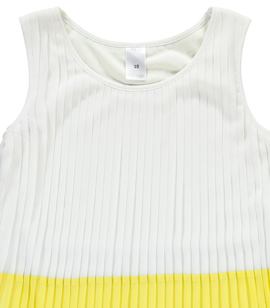 Girls' Pleated Colour Block Dress