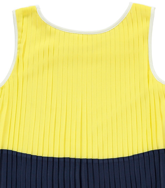 Girls' Pleated Colour Block Dress