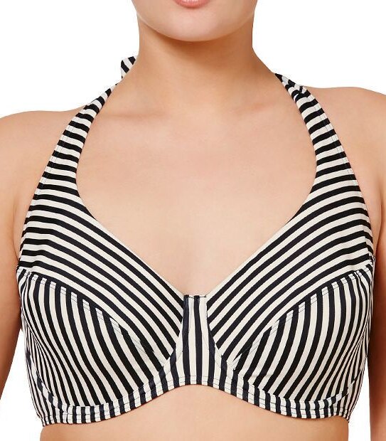 Monochrome Stripe Underwire Bikini Top