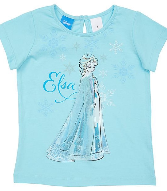 Disney Frozen Elsa With 3D Tulle Train Short Sleeve Tee