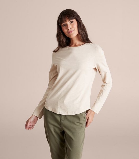 Australian Cotton Long Sleeve Slub T-Shirt