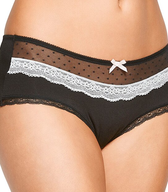 Lily Loves 2 Pack Boyleg Briefs - Black/Snow White