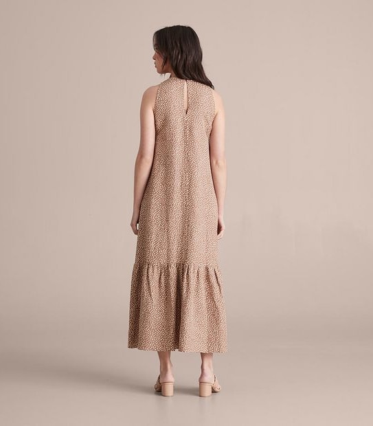 Preview Linen Blend Tiered Maxi Dress