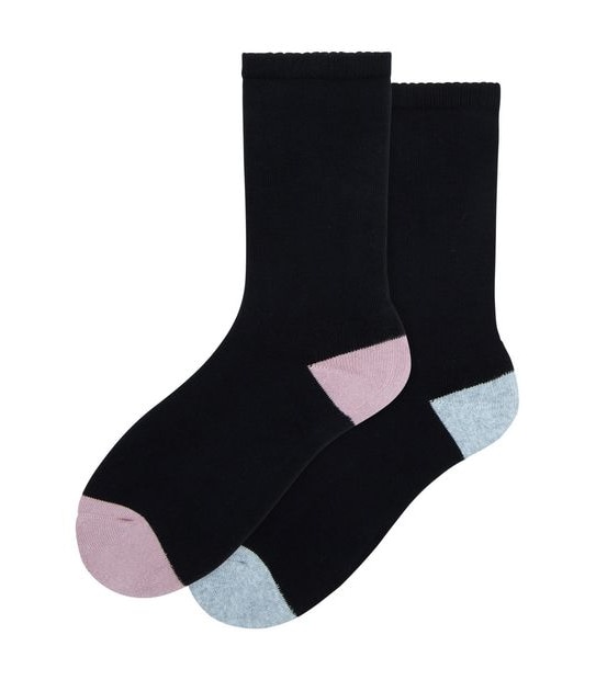Underworks 2 Pack All Day Cushioned Sole Socks - Black